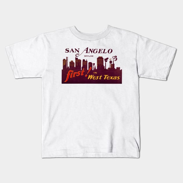 1930's San Angelo Texas Kids T-Shirt by historicimage